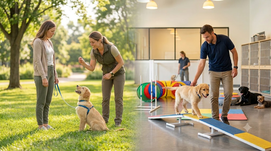 board and train vs private dog training