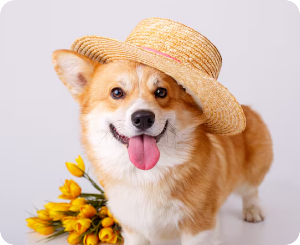 Puppy playing with ball